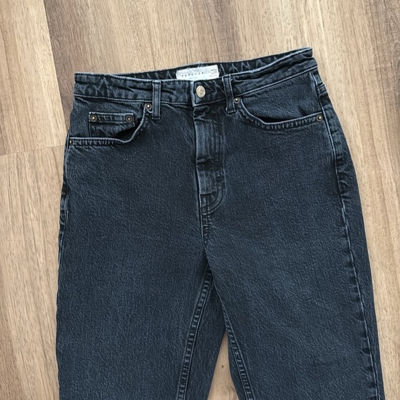 TOPSHOP Straight Leg Jeans Faded Black 28 - Picture 3 of 6